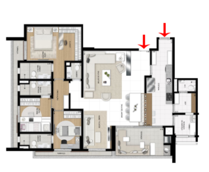 Apartamento de 157m² privativos - 3 suítes - Sala ampliada e Cozinha americana