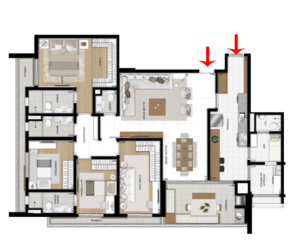 Apartamento de 157m² privativos - 4 Dorms (2 suítes)