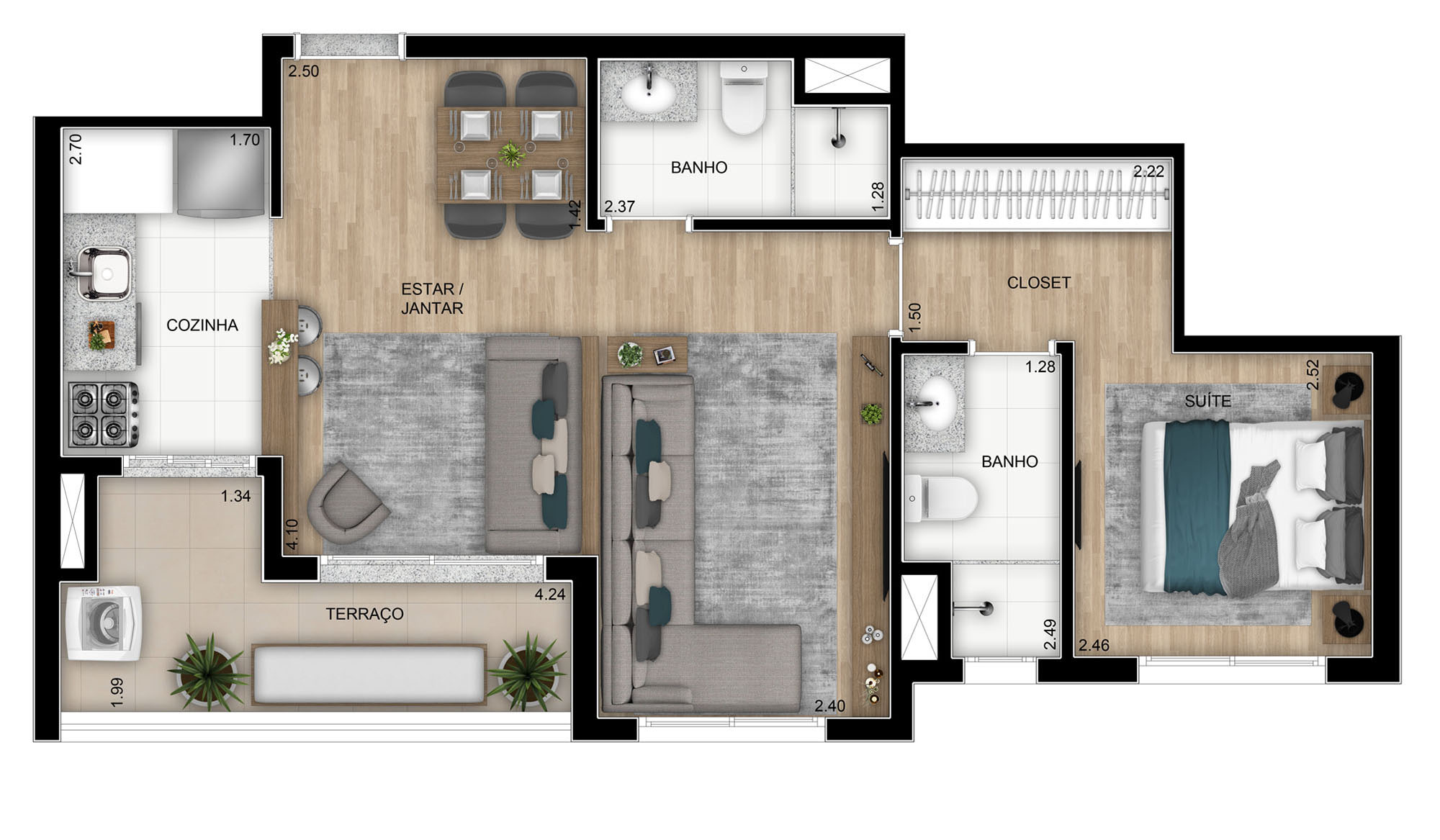 → ELO Caminhos da Lapa » Plantas de 47 a 68m²