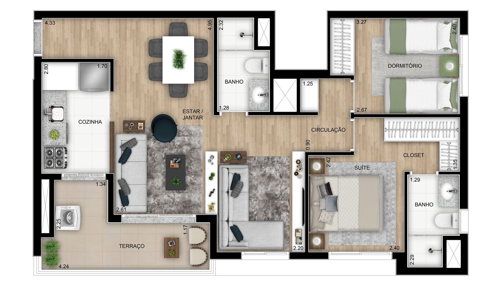 → ELO Caminhos da Lapa » Plantas de 47 a 68m²