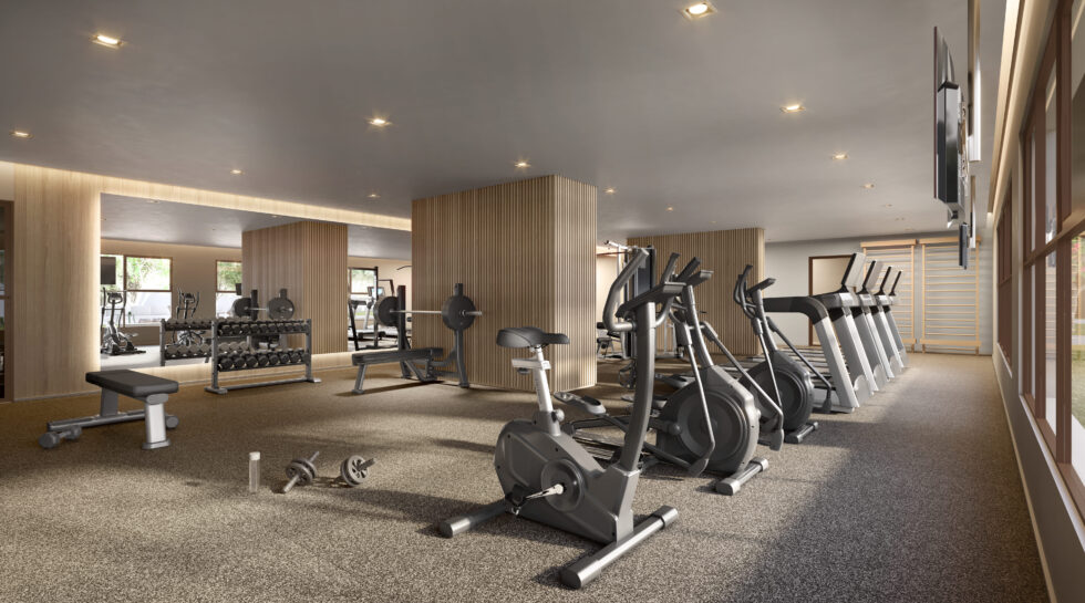 Espaço fitness do Nova Vivere Caminhos da Lapa equipado para exercícios